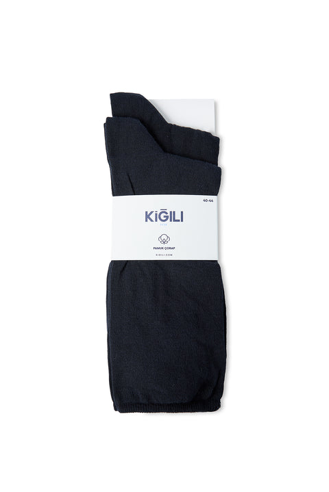 Dark Navy 2-Pack Cotton Plain Non-Elasticated Ankle Socks