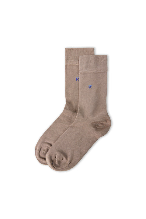 Medium Coffee Single Bamboo Blend Plain Socket Socks
