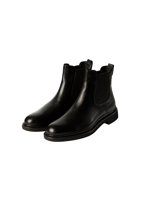 Black Leather Winter Boots