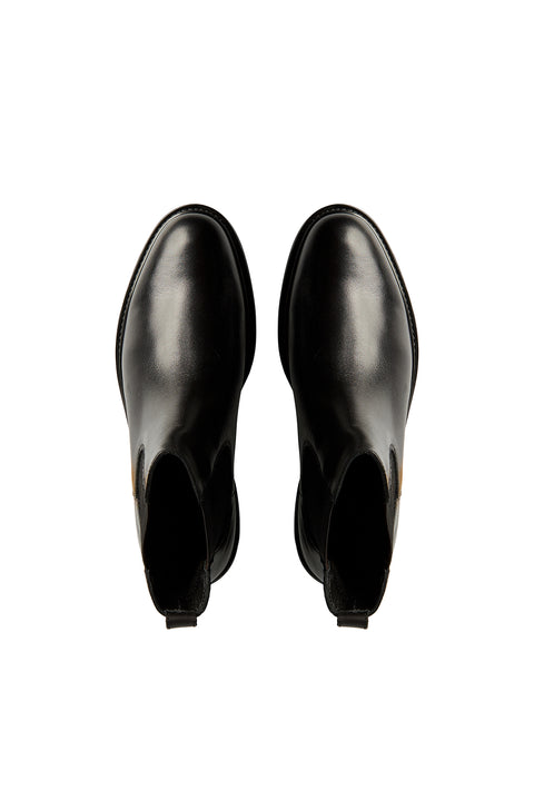 Black Leather Winter Boots
