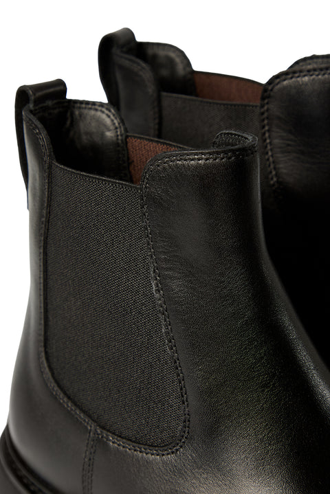 Black Leather Winter Boots