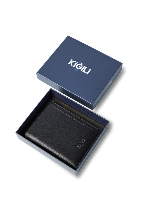 Black Leather Wallet Card Holder (Width 10* Length 7.5)