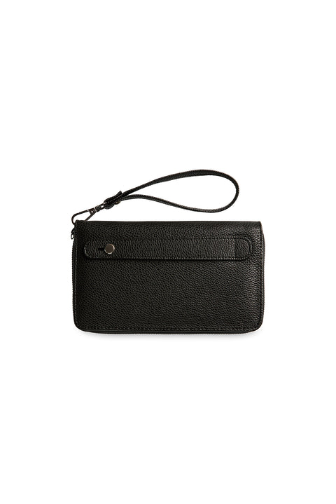 Black Floater Faux Leather Portfolio Bag (W 20* H 11) with Phone Compartment (W 9* H 18)