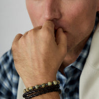 Black Leather Bracelet (21 cm)