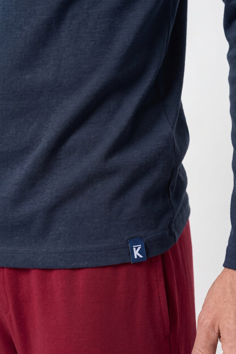 Koyu Bordo Bisiklet Yaka Uzun Kollu Beli Lastikli Cepli Jogger Pamuklu Esnek 2'li Pijama Setii