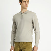 Stone Collar Buttoned Regular Fit Warm Wool Knit Sweater