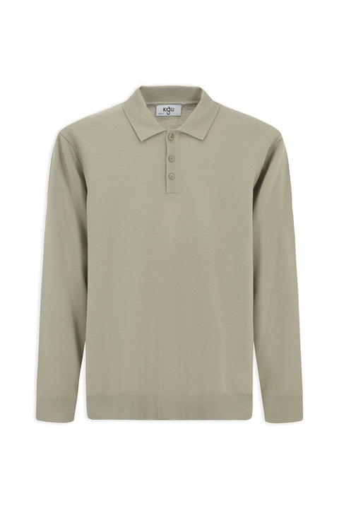 Stone Collar Buttoned Regular Fit Warm Wool Knit Sweater