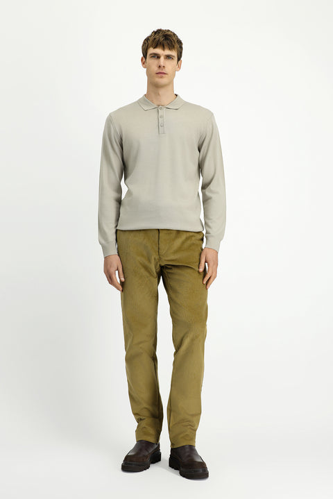 Stone Collar Buttoned Regular Fit Warm Wool Knit Sweater