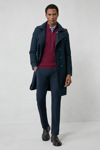  Koyu Bordo Regular Fit Yarım Balıkçı Yaka Fermuarlı Triko Kazak