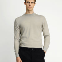 Stone Half Turtleneck Regular Fit Wool Basic Knitted Sweater