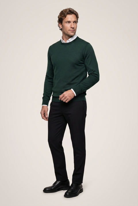 Orta Haki Bisiklet Yaka Regular Fit Triko Kazak