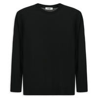 Black Crew Neck Regular Fit Wool Knitted Sweater