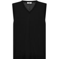 Black V-Neck Wool Knit Sweater