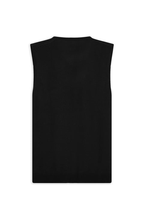 Black V-Neck Wool Knit Sweater