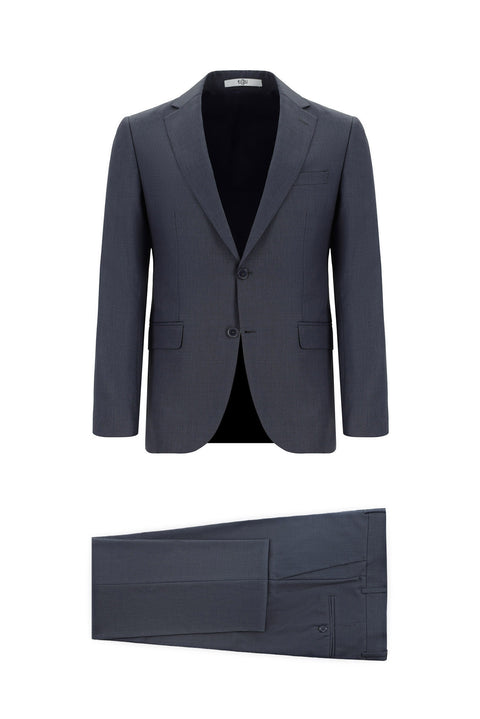 Light Gray 6 Drop Regular Fit Standard Cut Patterned Suit