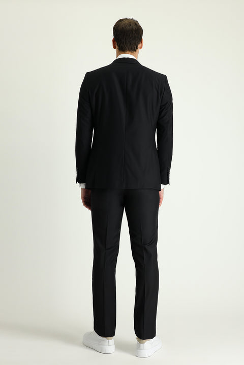Black 6-Drop Regular Fit Standard Cut Suit