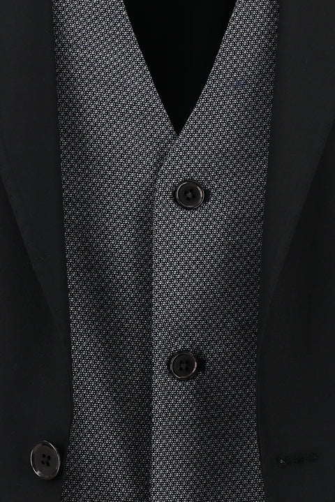 Açık Siyah 7 Drop Slim Fit Dar Kesim Kombinli Yelekli Takım Elbise