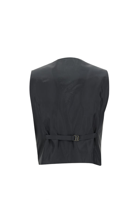 Black 7 Drop Slim Fit Narrow Cut Suit with Vest