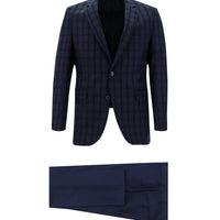 Light Navy Blue 7 Drop Slim Fit Plaid Suit