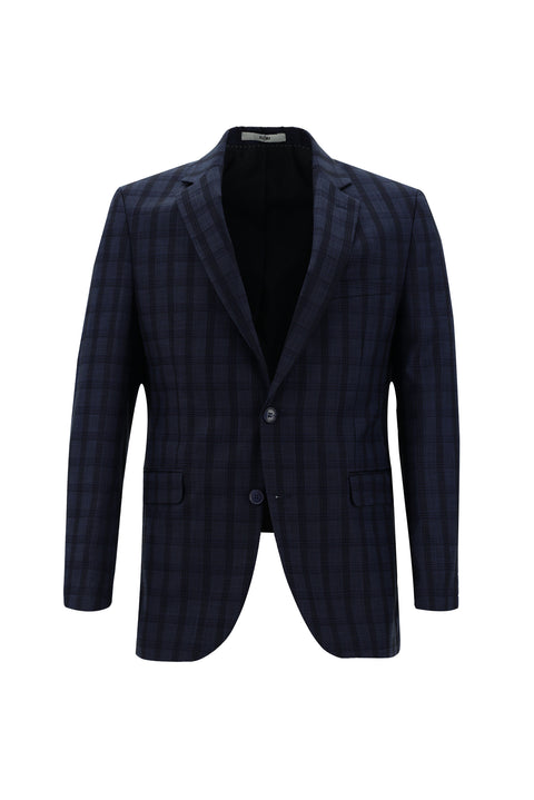 Light Navy Blue 6 Drop Regular Fit Standard Cut Plaid Suit