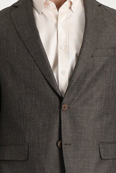 Medium Brown 6 Drop Regular Fit Standard Cut Patterned Suit