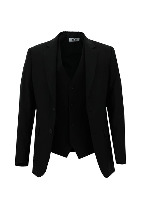 Black 7 Drop Slim Fit Suit with Vest