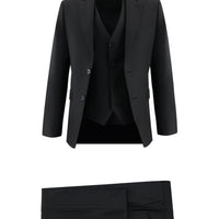Black 7 Drop Slim Fit Suit with Vest