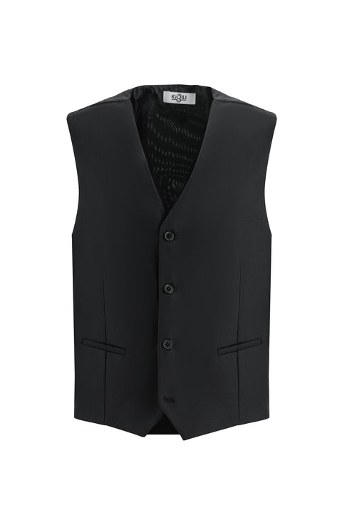 Black 7 Drop Slim Fit Suit with Vest