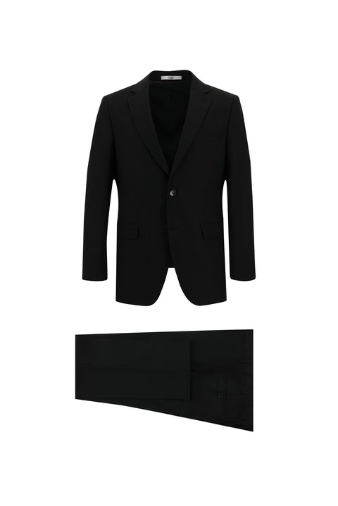Black 6-Drop Regular Fit Standard Cut Suit
