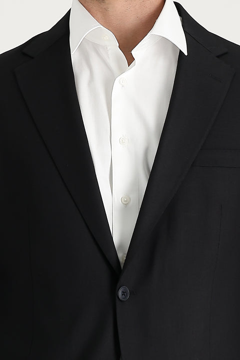 Black 6 Drop Regular Fit Standard Cut Patterned Suit