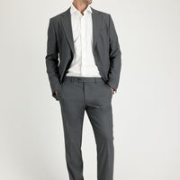 Medium Grey 6 Drop Regular Fit Standard Cut Patterned Suit