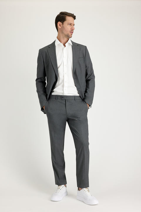 Medium Grey 6 Drop Regular Fit Standard Cut Patterned Suit