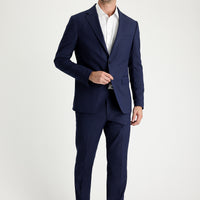 Light Navy Blue 7 Drop Slim Fit Patterned Suit