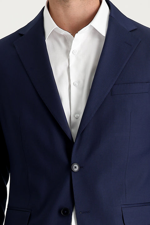 Light Navy Blue 7 Drop Slim Fit Patterned Suit
