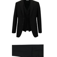 Black 7 Drop Slim Fit Suit with Vest