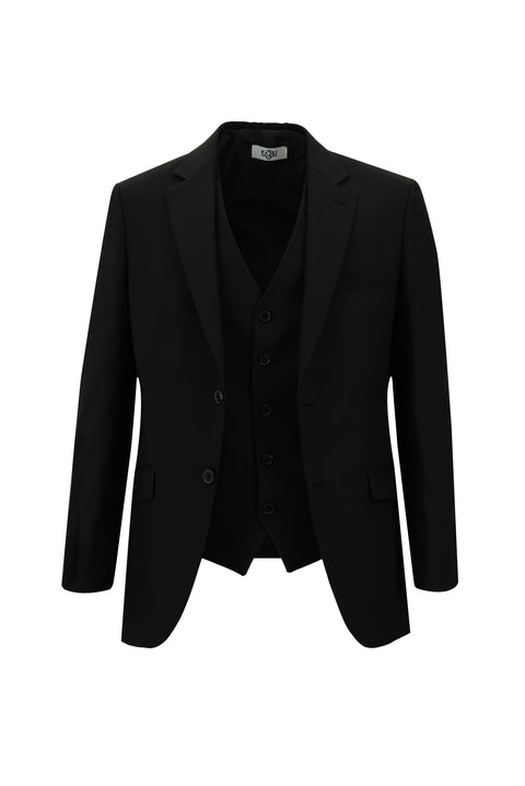 Black 7 Drop Slim Fit Suit with Vest