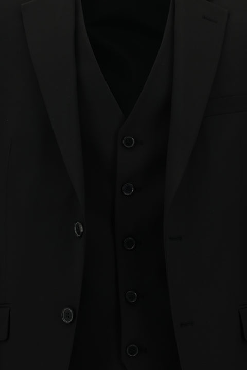 Black 7 Drop Slim Fit Suit with Vest