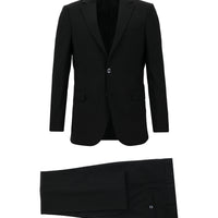 Black 6-Drop Regular Fit Standard Cut Wool Suit