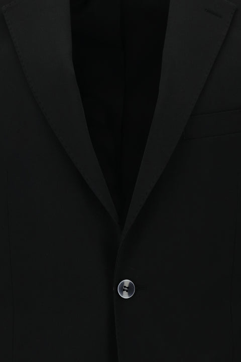 Black 6-Drop Regular Fit Standard Cut Wool Suit