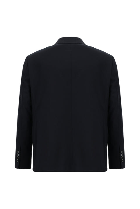 Koyu Lacivert 4 Drop Relaxed Fit Rahat Kesim Yünlü Takım Elbise