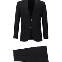 Black Navy 6 Drop Regular Fit Standard Cut Wool Suit