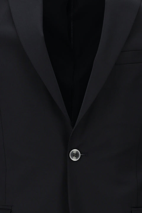 Black Navy 6 Drop Regular Fit Standard Cut Wool Suit