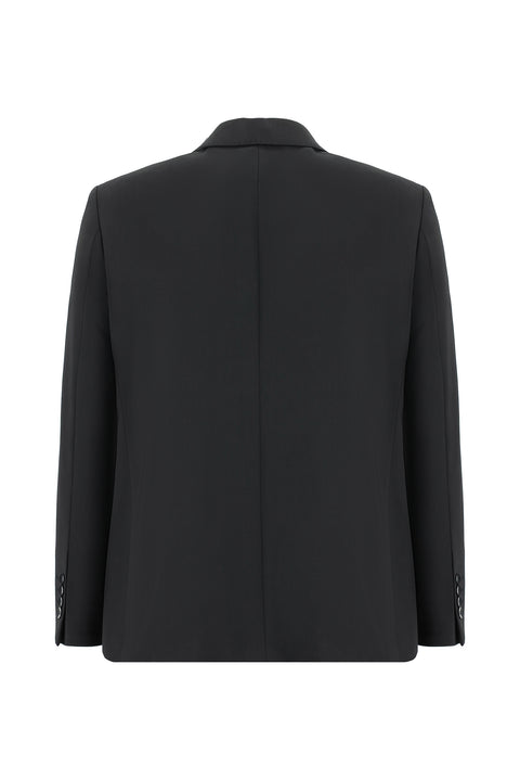 Black 4-Drop Relaxed Fit Wool Suit