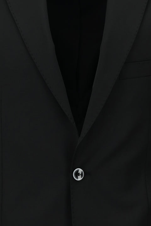 Black 4-Drop Relaxed Fit Wool Suit