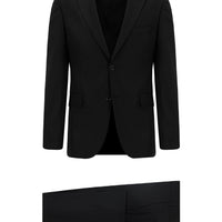 Black 7 Drop Slim Fit Patterned Suit