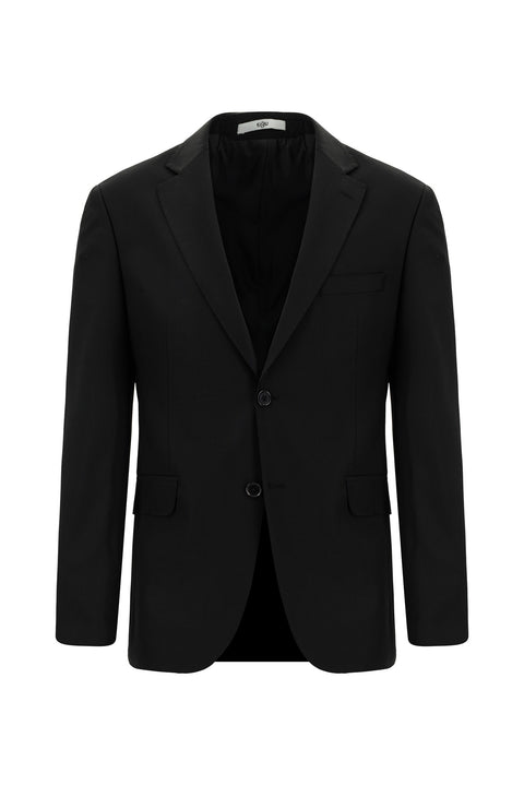 Black 7 Drop Slim Fit Patterned Suit
