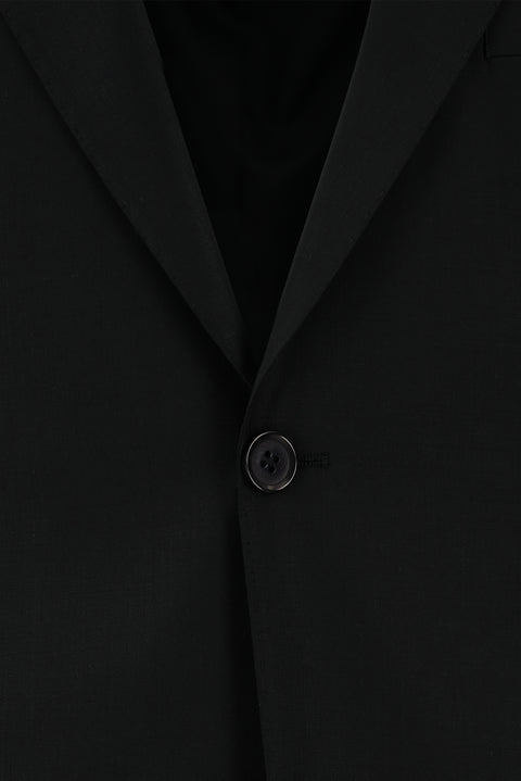 Black 6-Drop Regular Fit Standard Cut Wool Suit