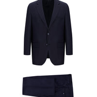 Dark Navy 4-Drop Relaxed Fit Patterned Suit