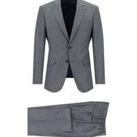 Medium Gray 6 Drop Regular Fit Standard Cut Elasticated Waist Drawstring Patterned Suit