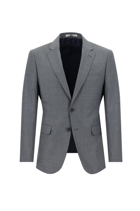 Medium Gray 6 Drop Regular Fit Standard Cut Elasticated Waist Drawstring Patterned Suit